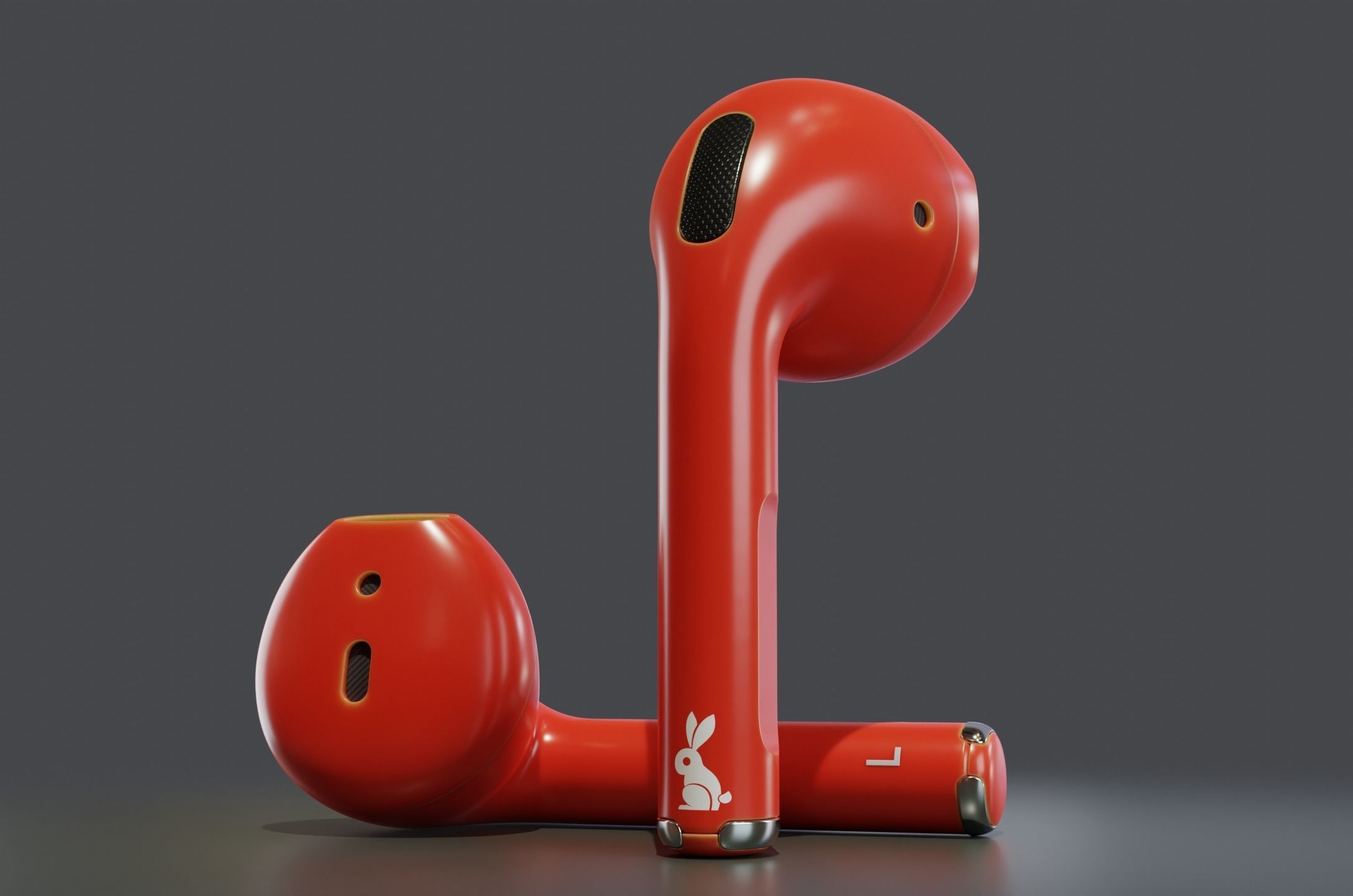 Bluetooth wireless earphone high poly model  3D model_6