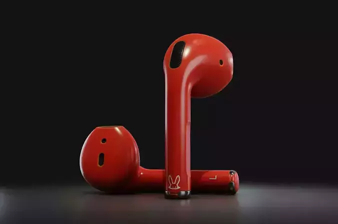 Bluetooth wireless earphone high poly model  3D model
