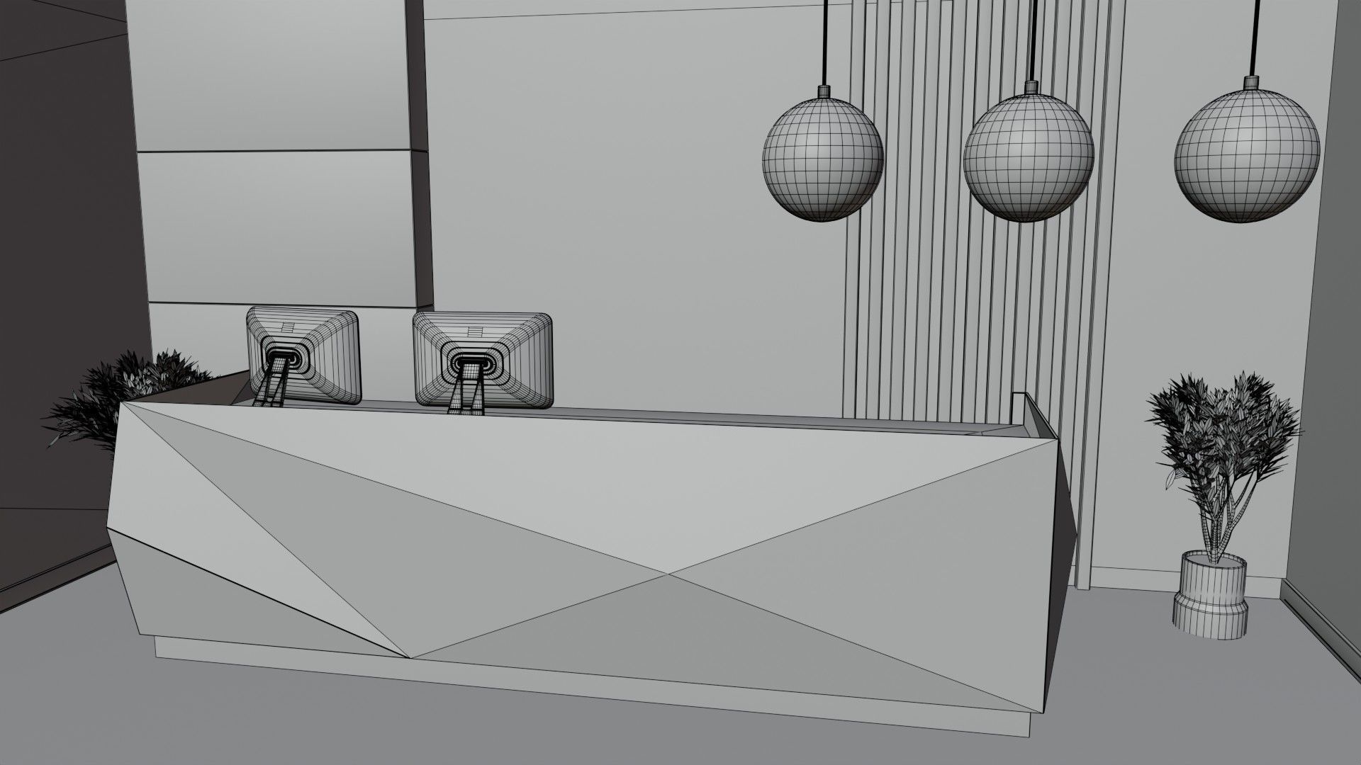 Reception Desk 3D model_7