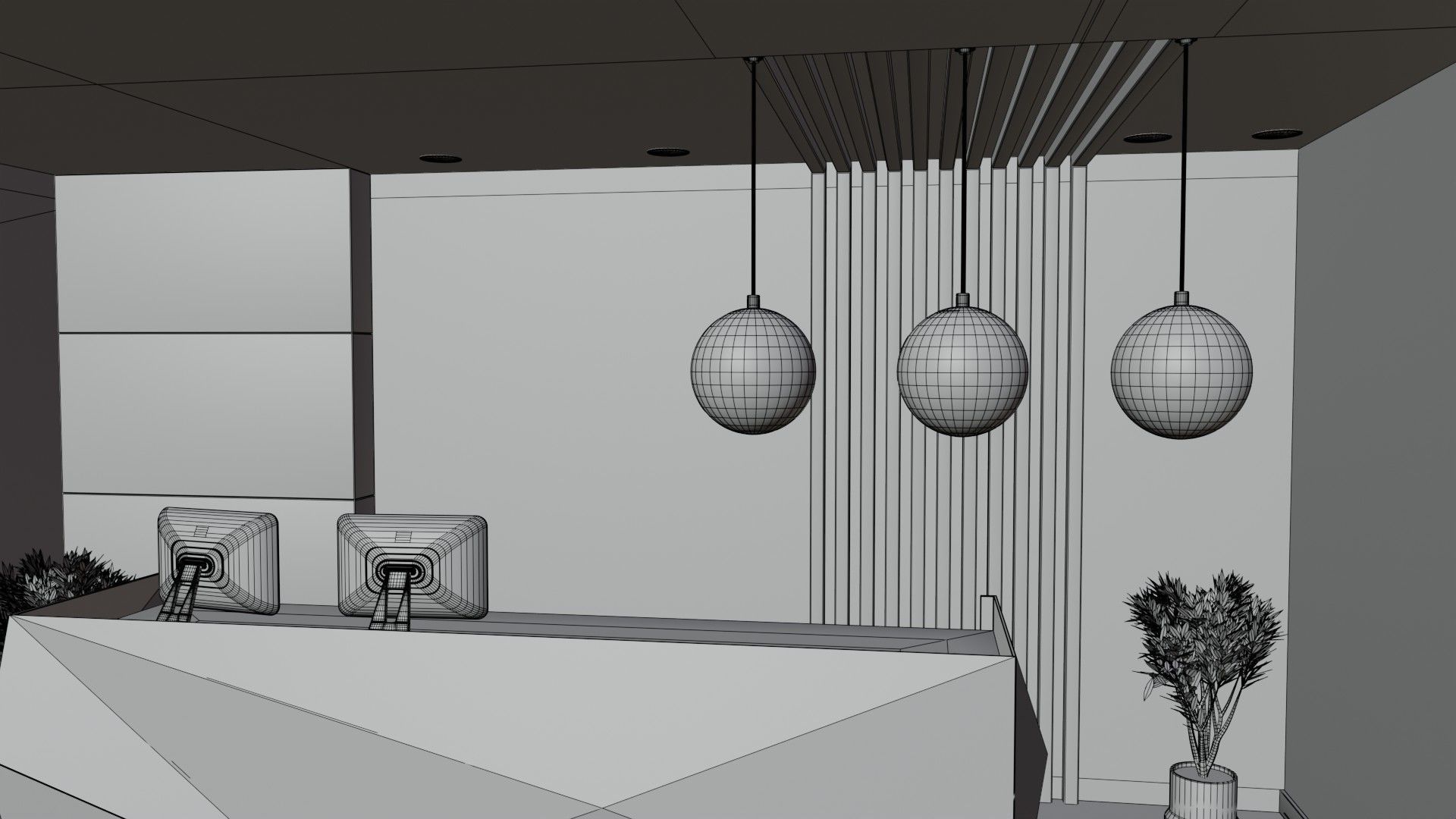 Reception Desk 3D model_9