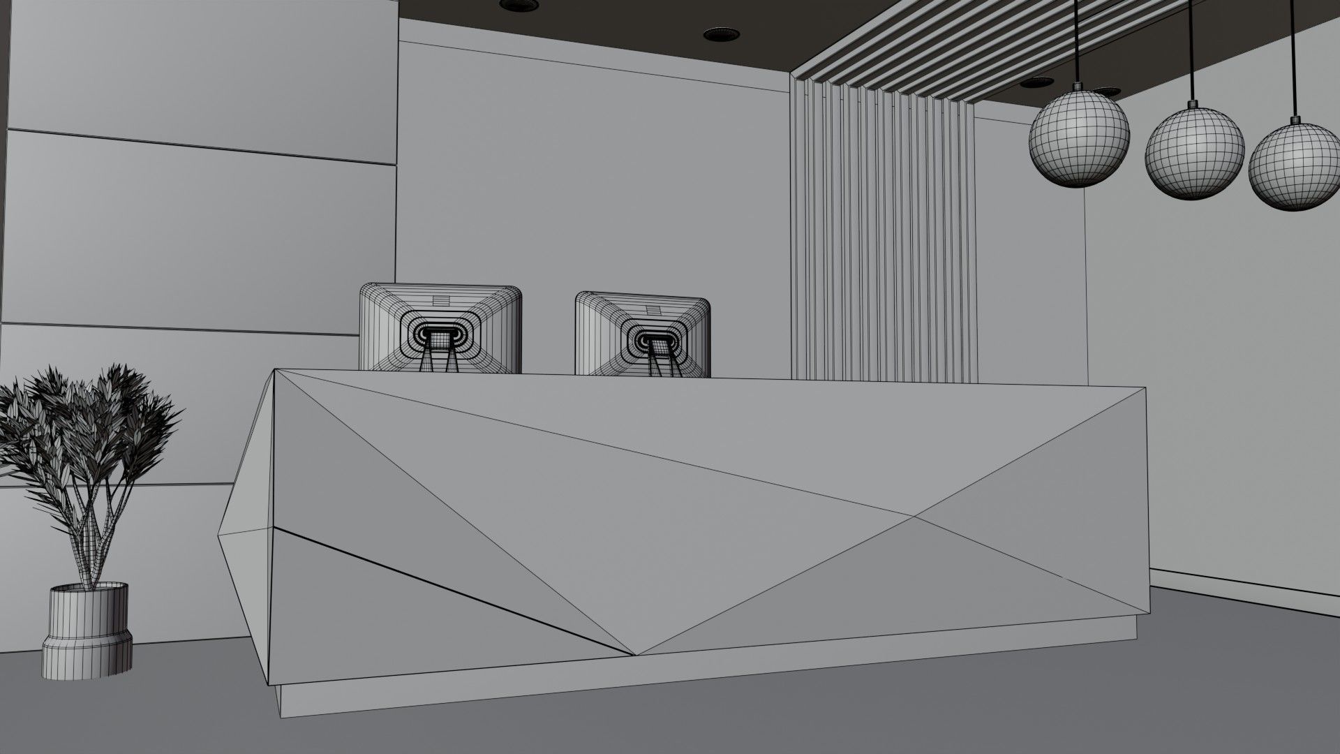 Reception Desk 3D model_8