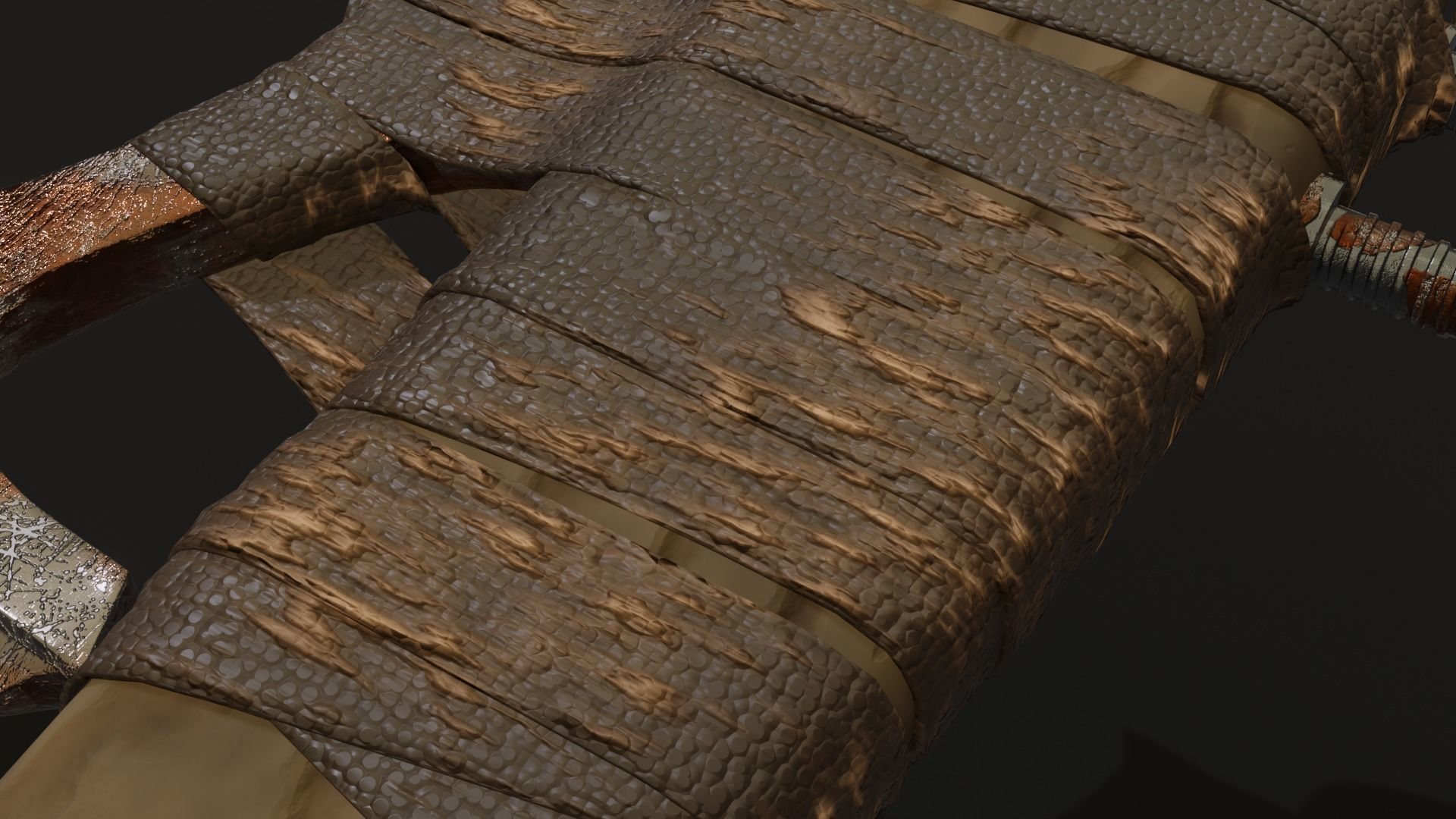 Axe craft Low-poly 3D model_6