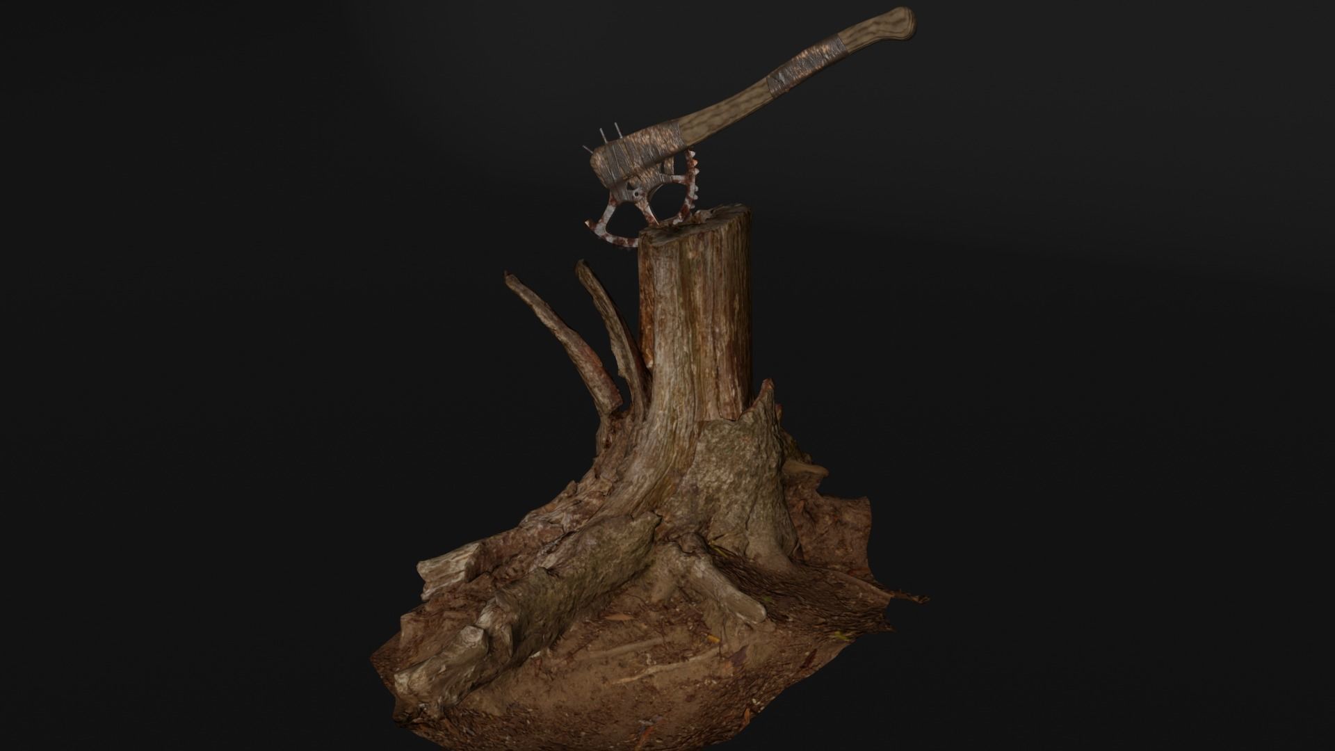 Axe craft Low-poly 3D model_2