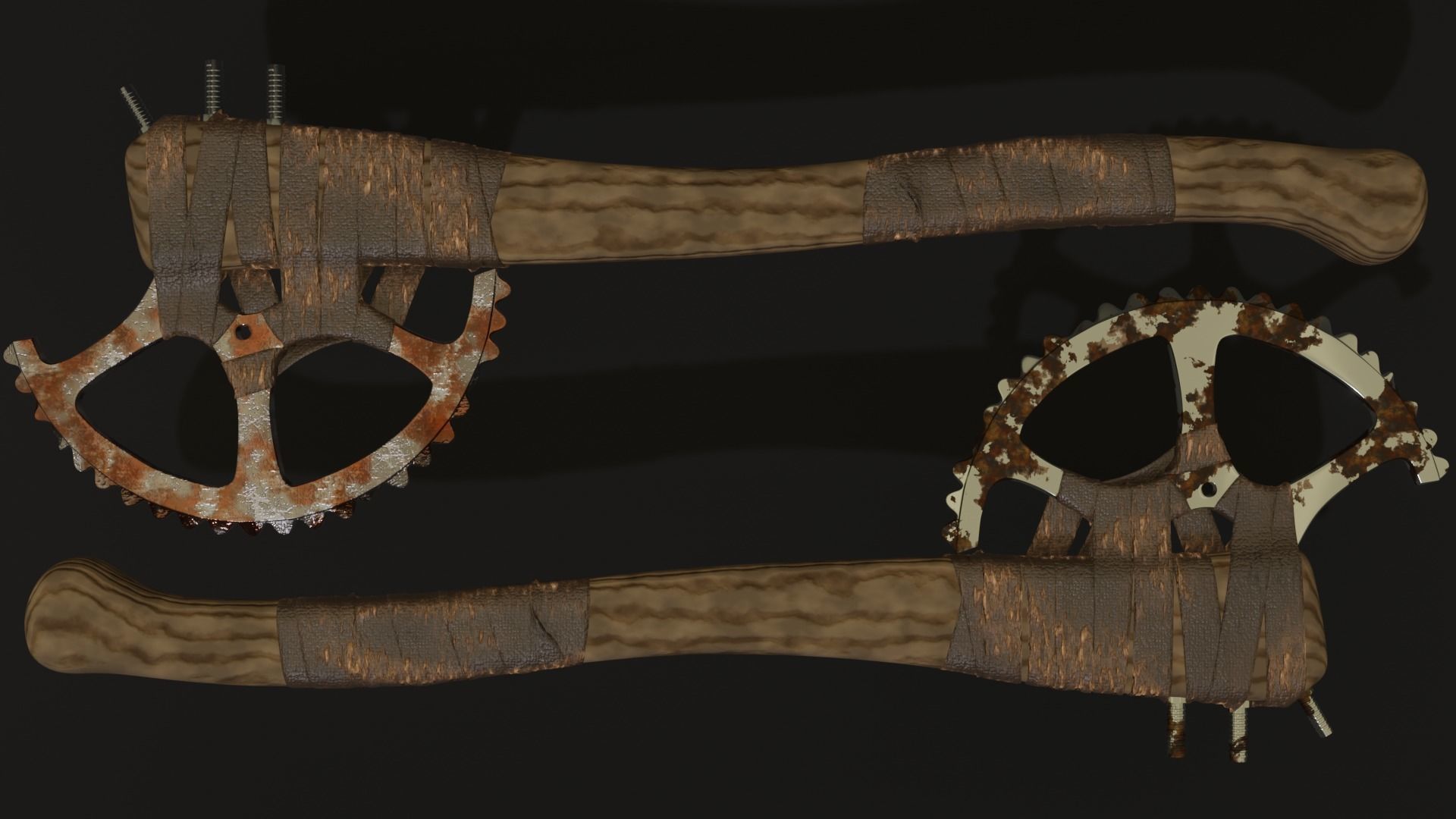 Axe craft Low-poly 3D model_10