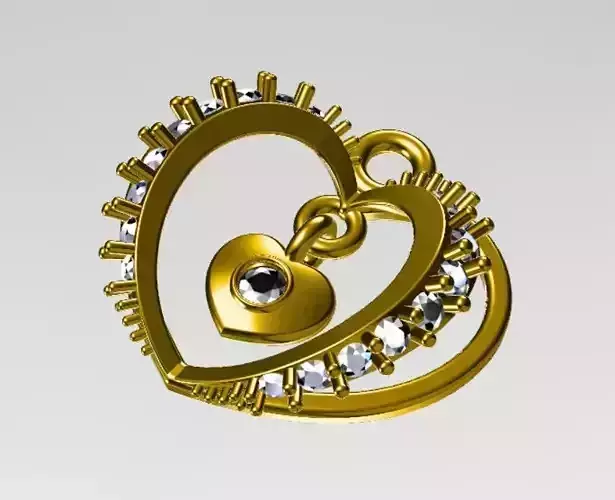 3D heart pendant 