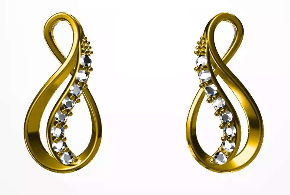 knot earring  3D print model_0