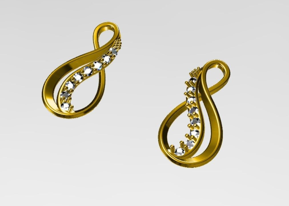 knot earring  3D print model_1