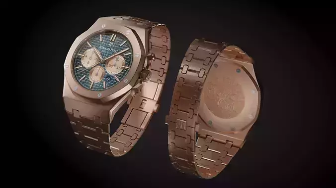Audemars Piguet Royal Oak Rose Gold Watch 3D model