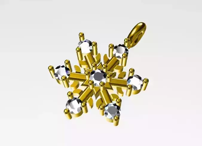 snowflake earring and pendant