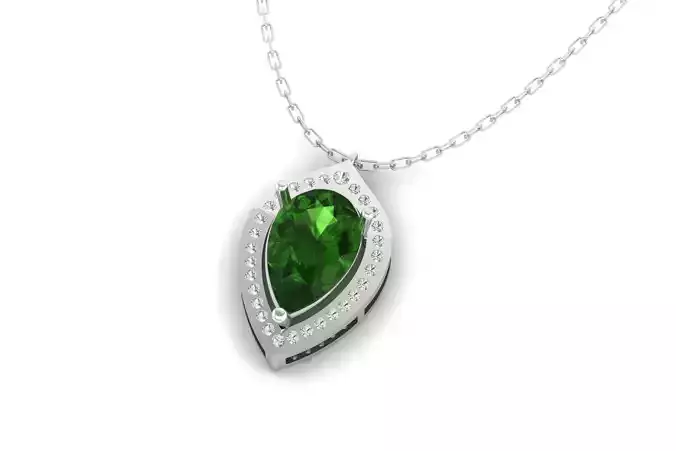 Pear Emerald Pendant P 066