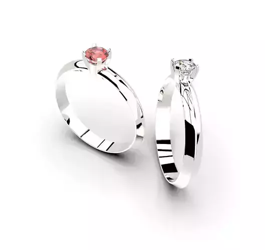 Solitario montatura - diamond solitaire ring 3D print model 3D print model