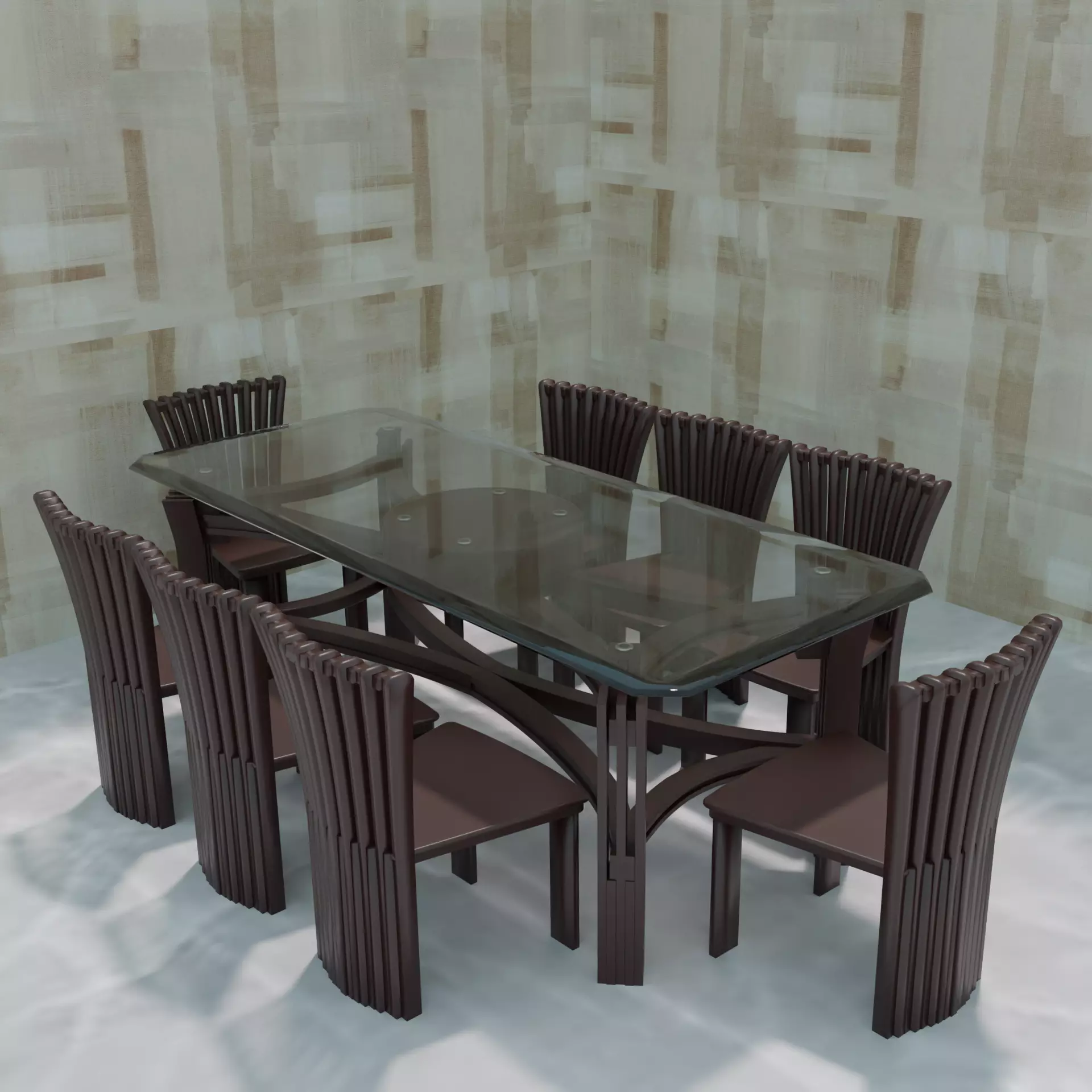 Table and Chair set Free 3D model