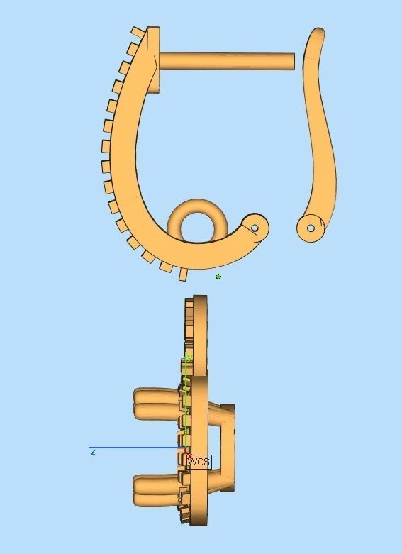 AV 319 Diamond Ladies Dangling Drop Earrings 3D print model_7