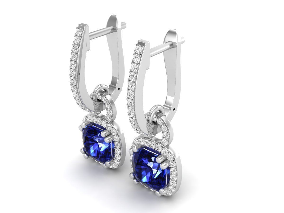 AV 319 Diamond Ladies Dangling Drop Earrings 3D print model_8