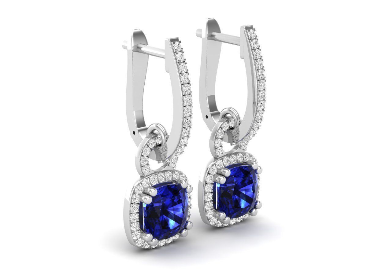 AV 319 Diamond Ladies Dangling Drop Earrings 3D print model_2