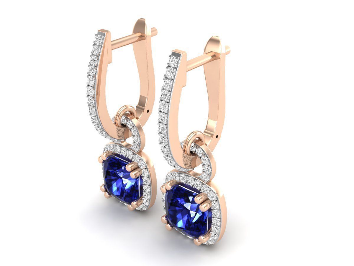 AV 319 Diamond Ladies Dangling Drop Earrings 3D print model_9