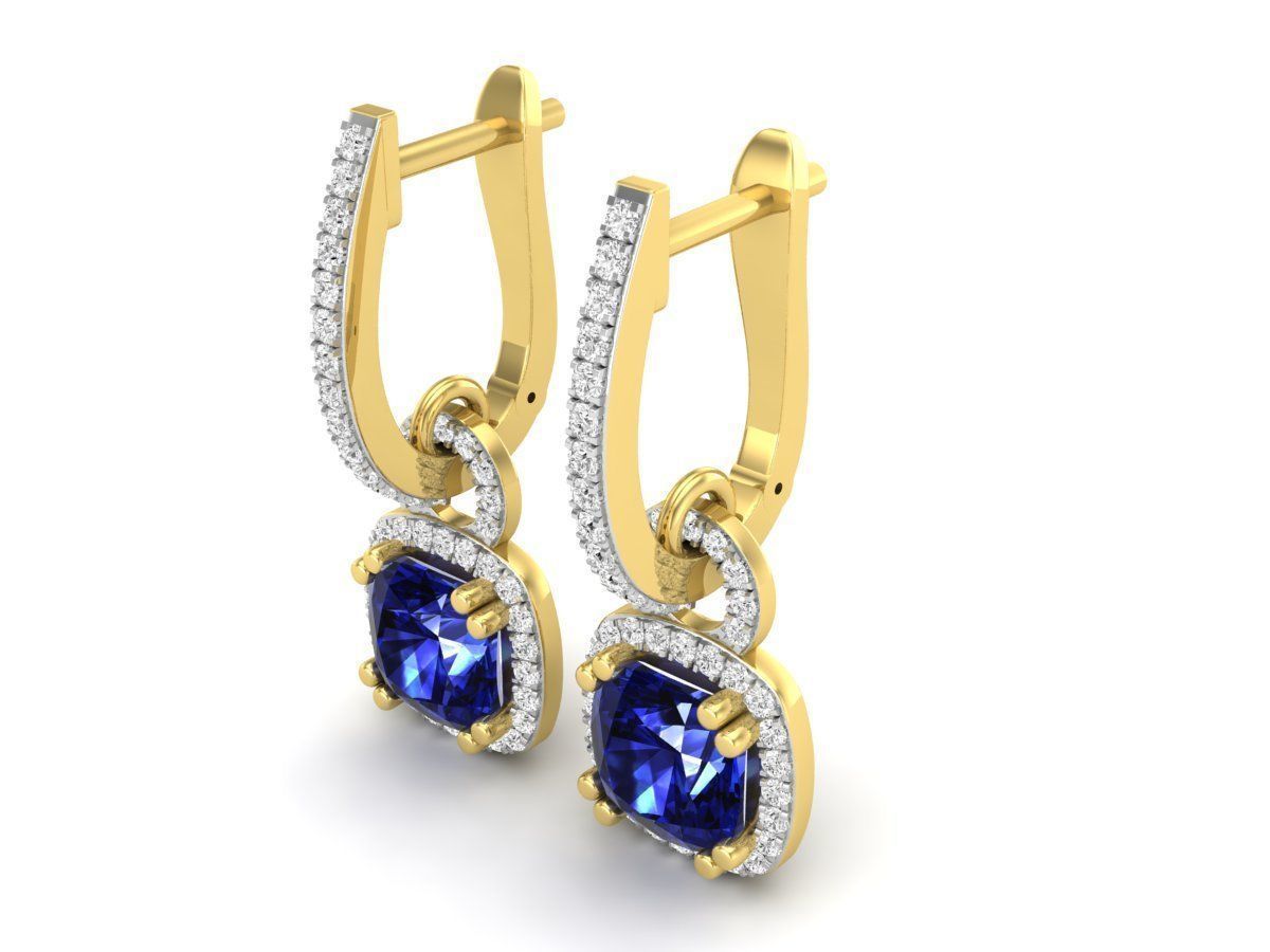 AV 319 Diamond Ladies Dangling Drop Earrings 3D print model_10