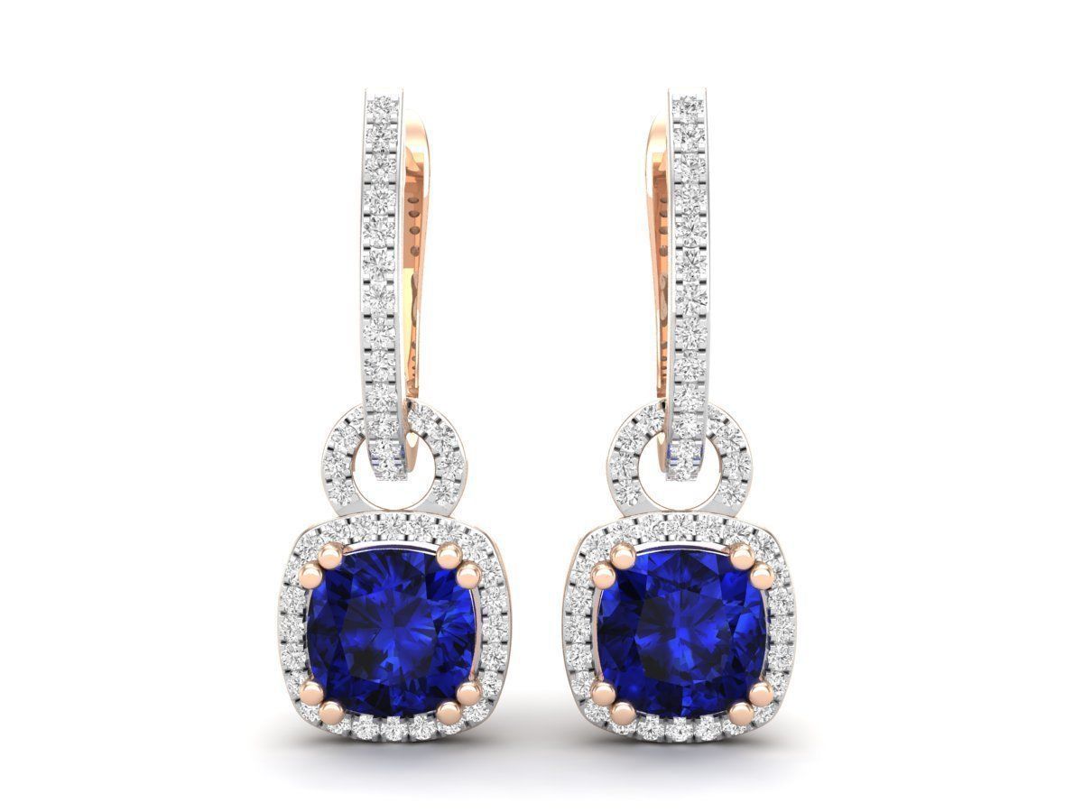 AV 319 Diamond Ladies Dangling Drop Earrings 3D print model_12