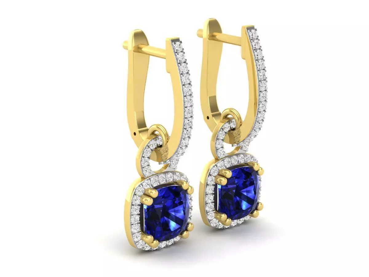 AV 319 Diamond Ladies Dangling Drop Earrings 3D print model_0