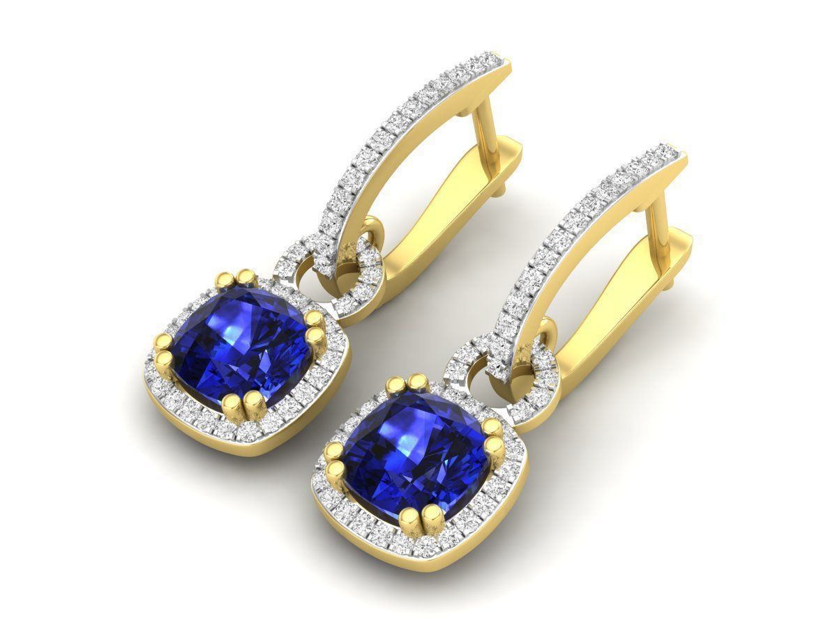 AV 319 Diamond Ladies Dangling Drop Earrings 3D print model_3