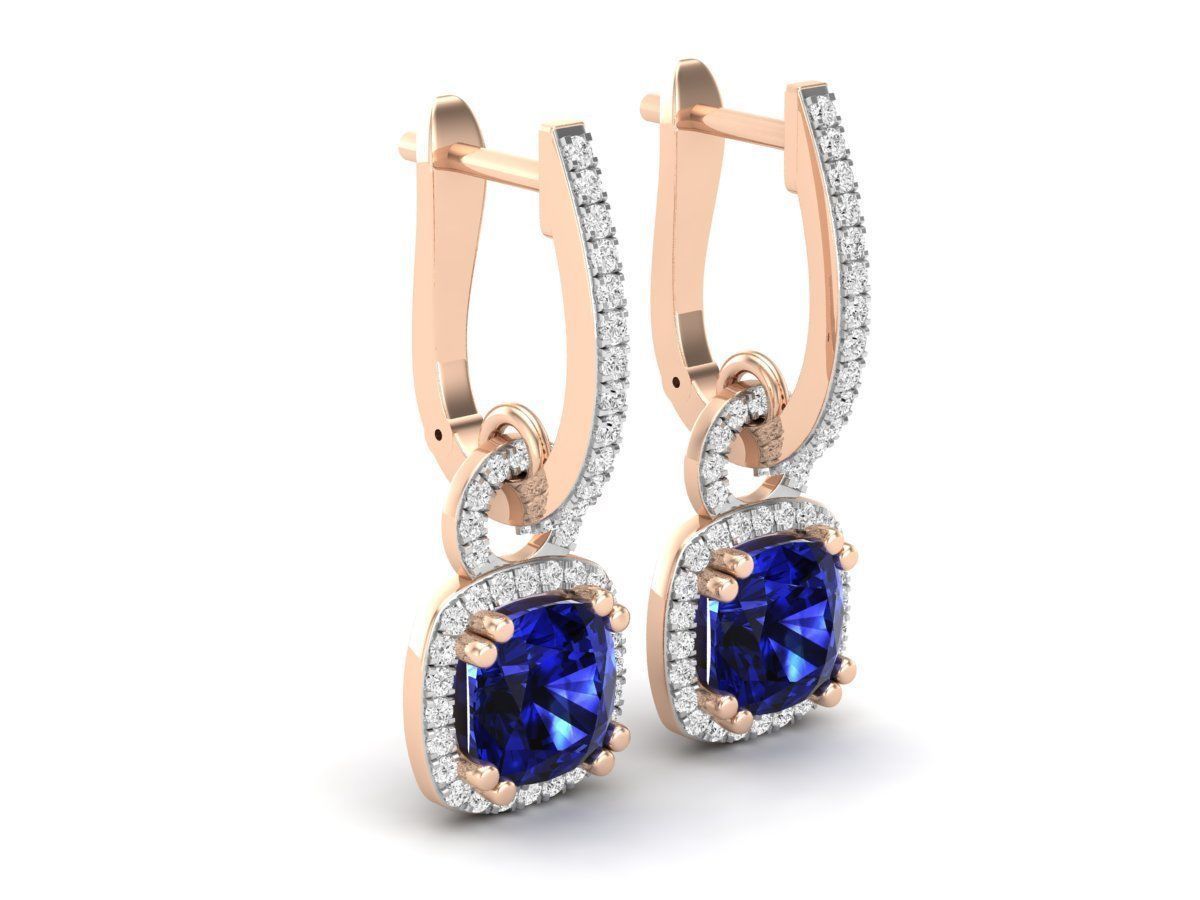 AV 319 Diamond Ladies Dangling Drop Earrings 3D print model_1
