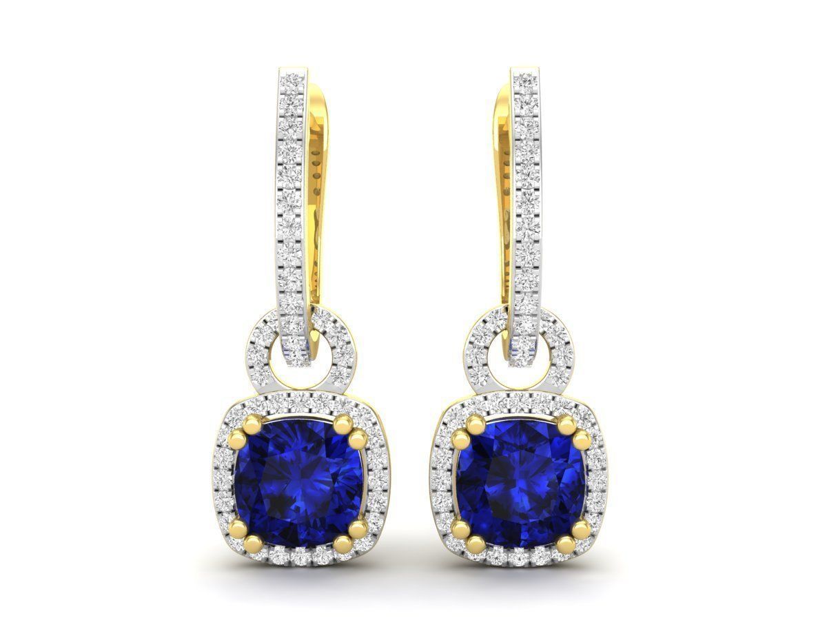 AV 319 Diamond Ladies Dangling Drop Earrings 3D print model_13