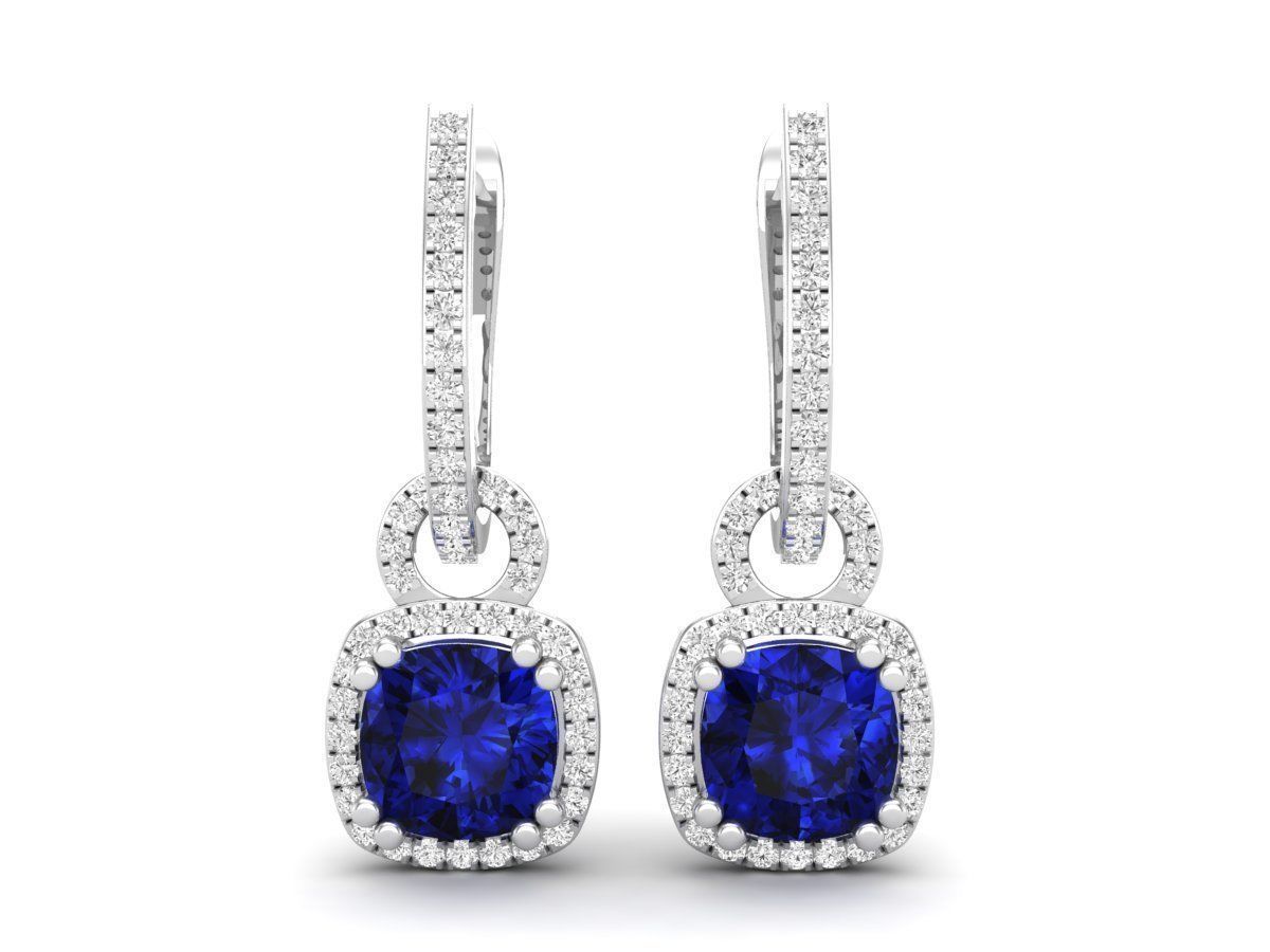 AV 319 Diamond Ladies Dangling Drop Earrings 3D print model_11