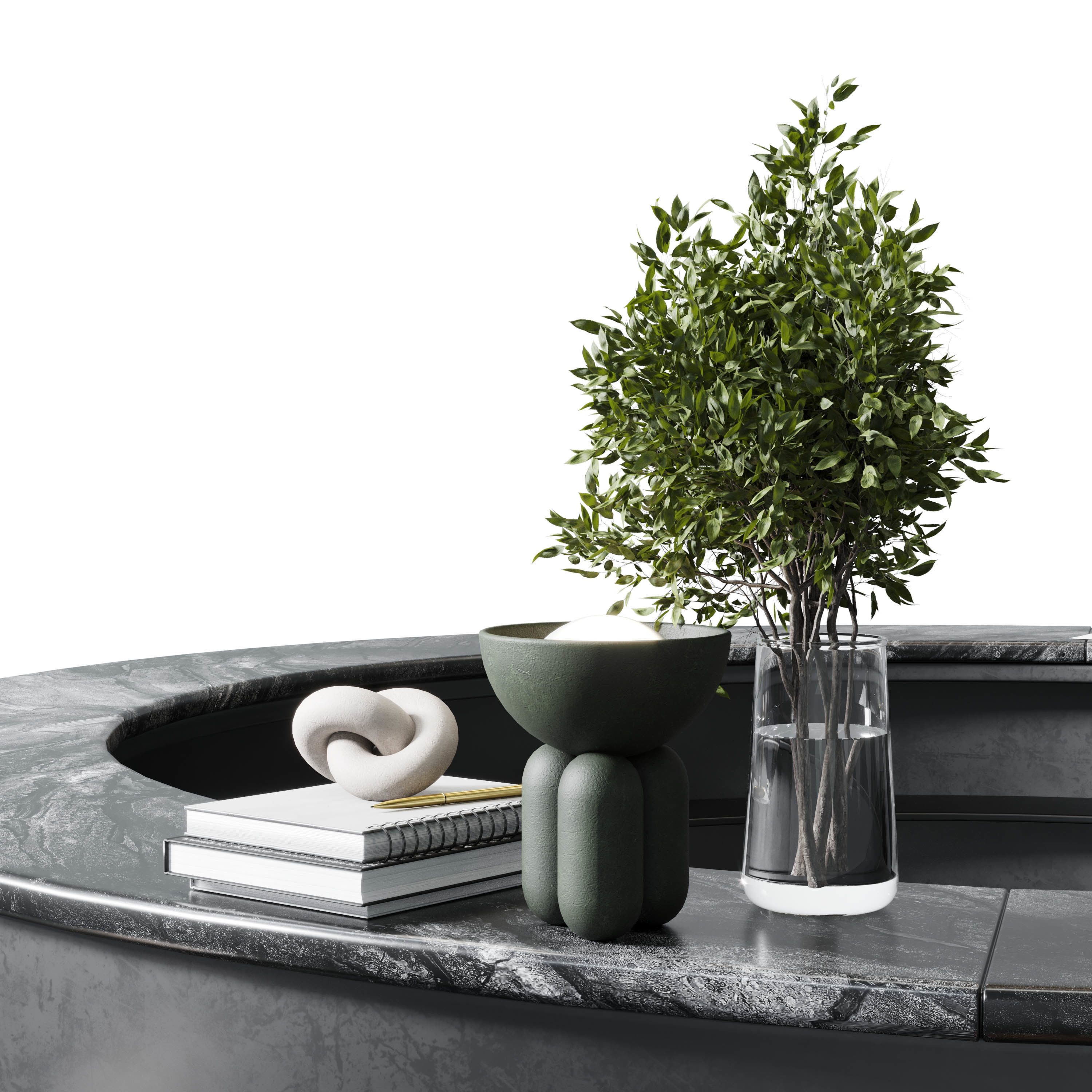 Reception Desk for Restaurant and Caffe set Low-poly 3D model_5