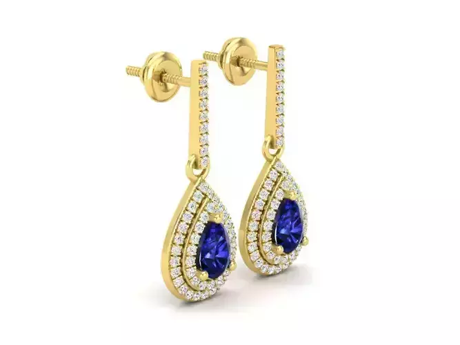AV 322 Diamond Ladies Dangling Drop Earrings