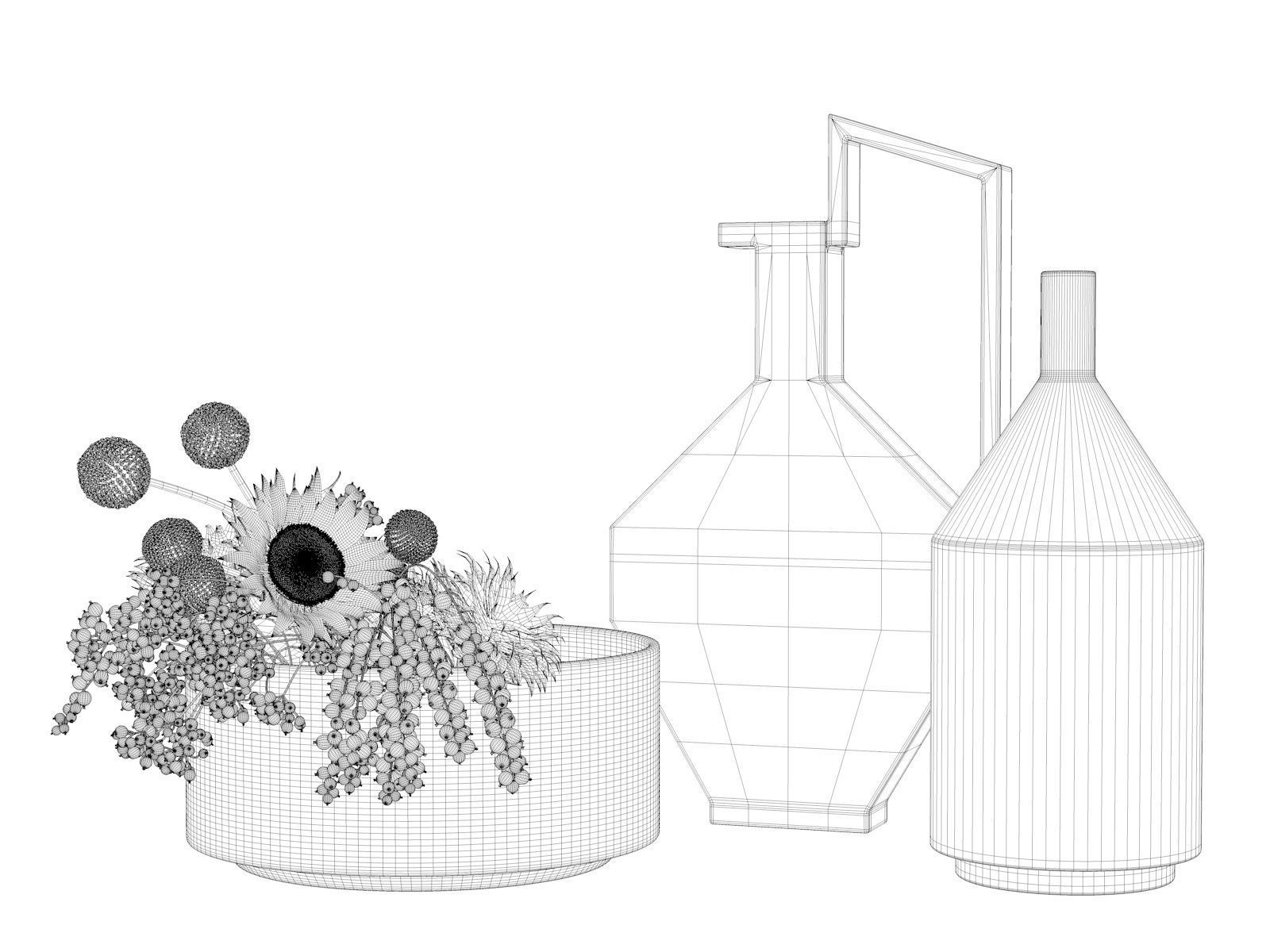 Vase Set 100 3D model_3