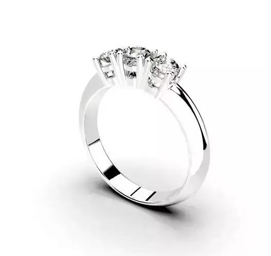 Trilogy montatura - diamond trilogy ring 3D print model 3D print model