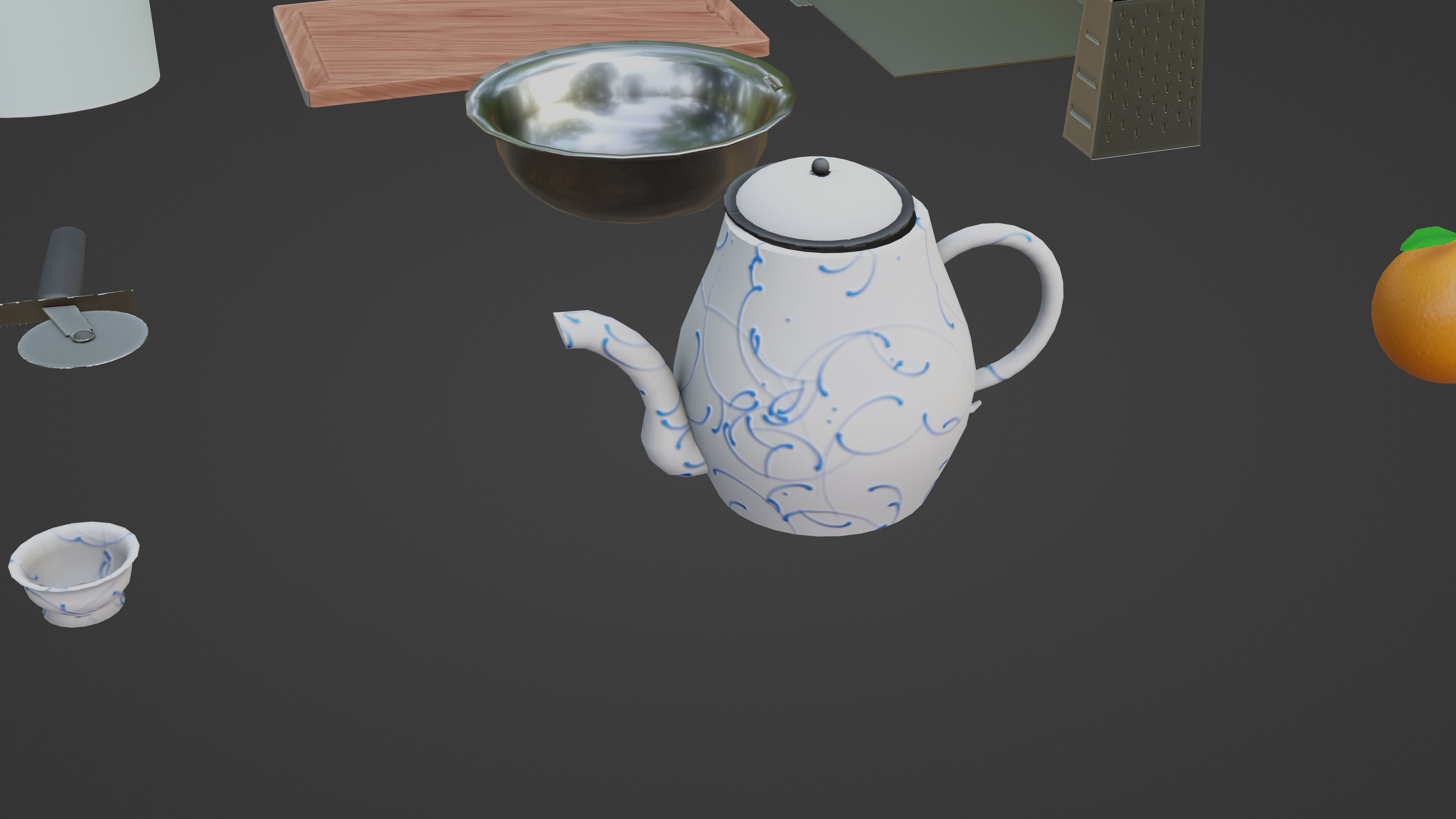 3D Kitchenware props collection in realistic hard surface style Low-poly 3D model_3