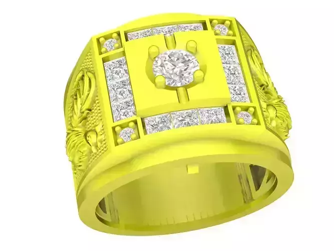 luxury diamond princess zodiac roster  men ring 4489