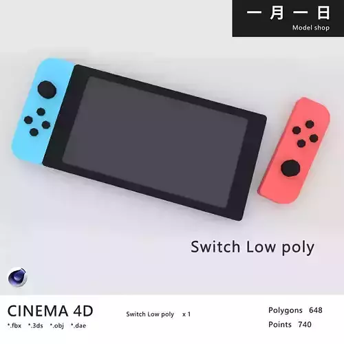 switch 3D Model nintendo Free low-poly 3D model