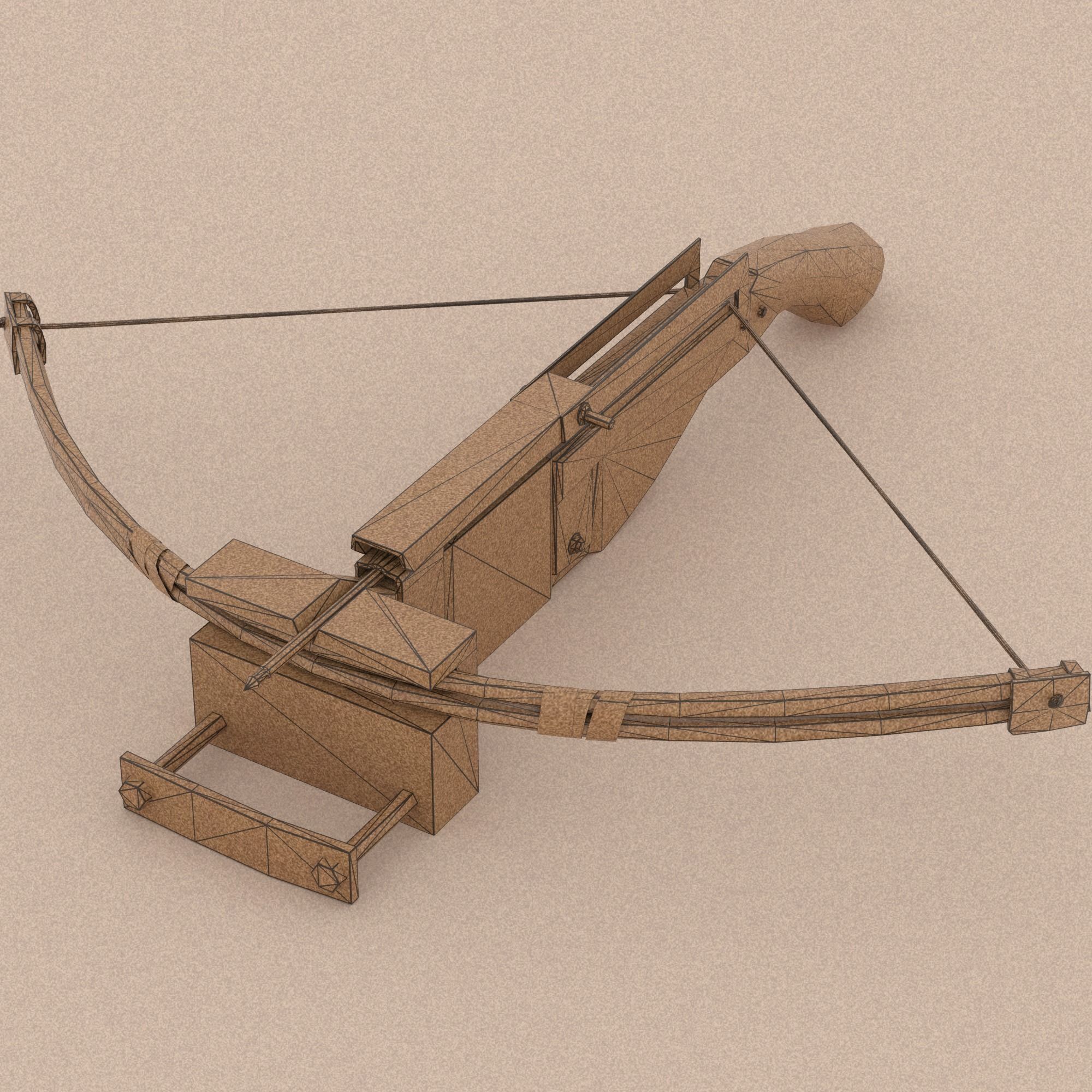 Weapon Crossbrow Gun Low-poly 3D model_14