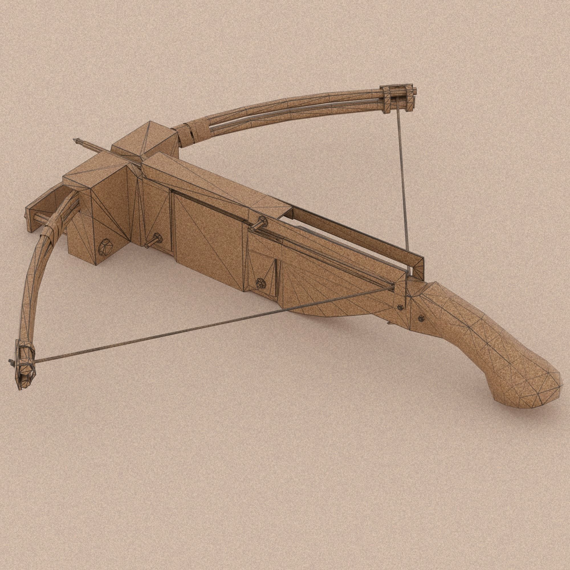 Weapon Crossbrow Gun Low-poly 3D model_13