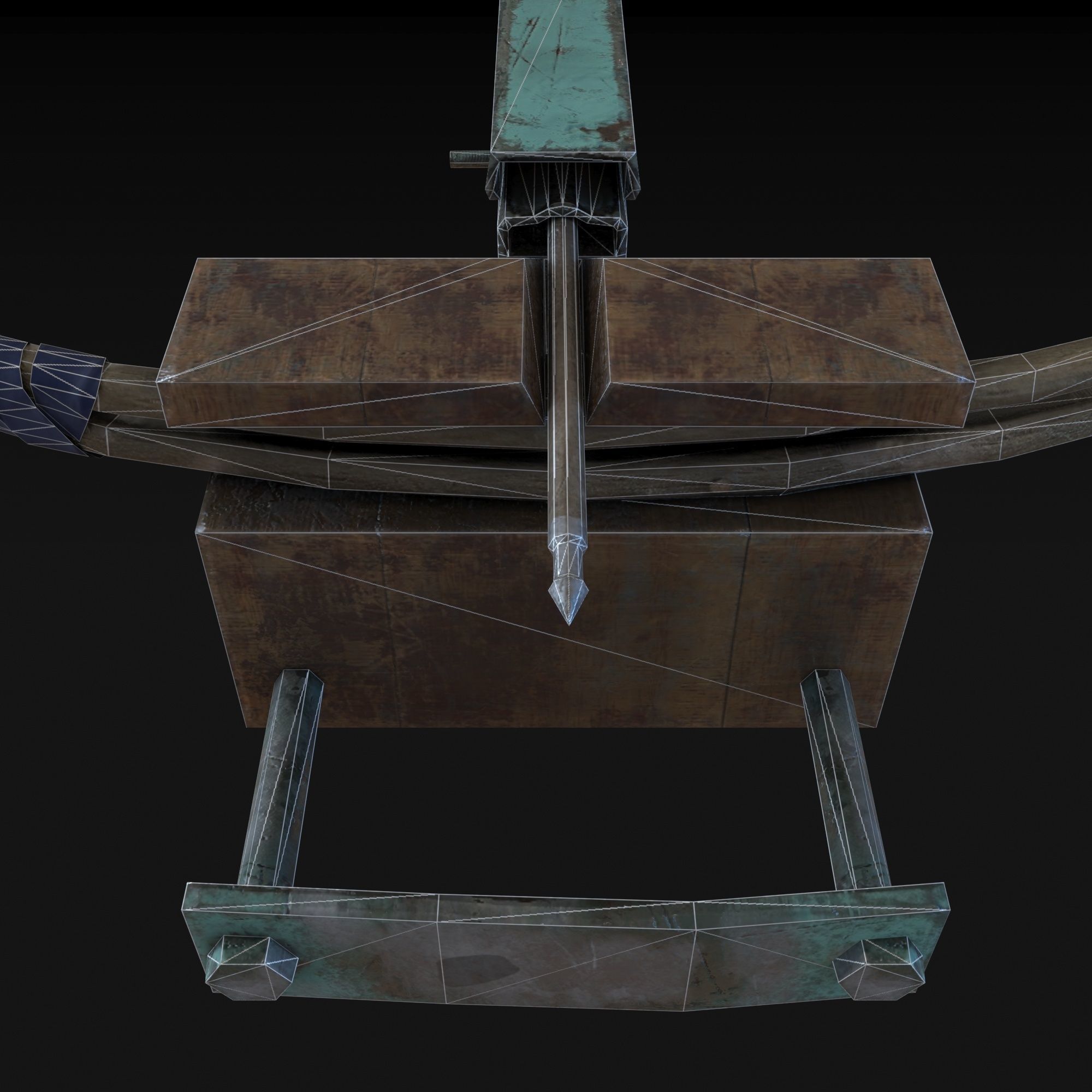 Weapon Crossbrow Gun Low-poly 3D model_10