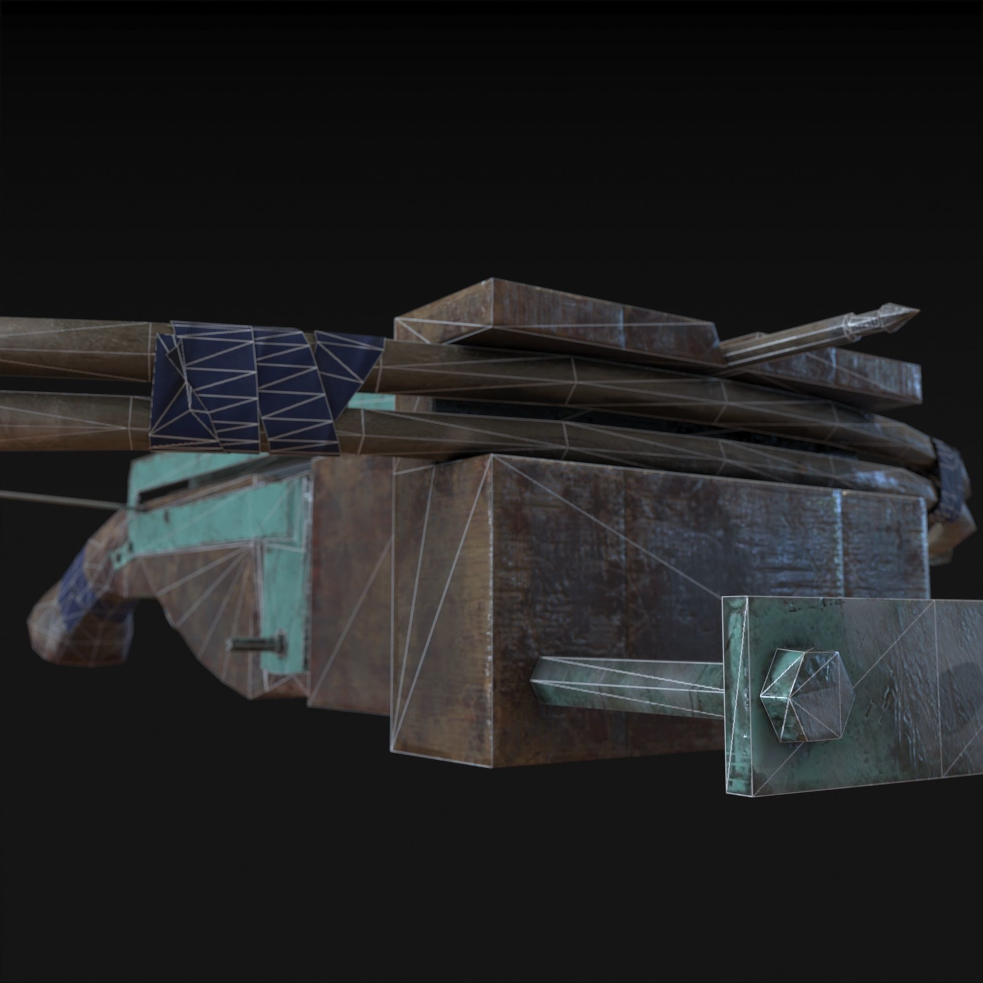 Weapon Crossbrow Gun Low-poly 3D model_11