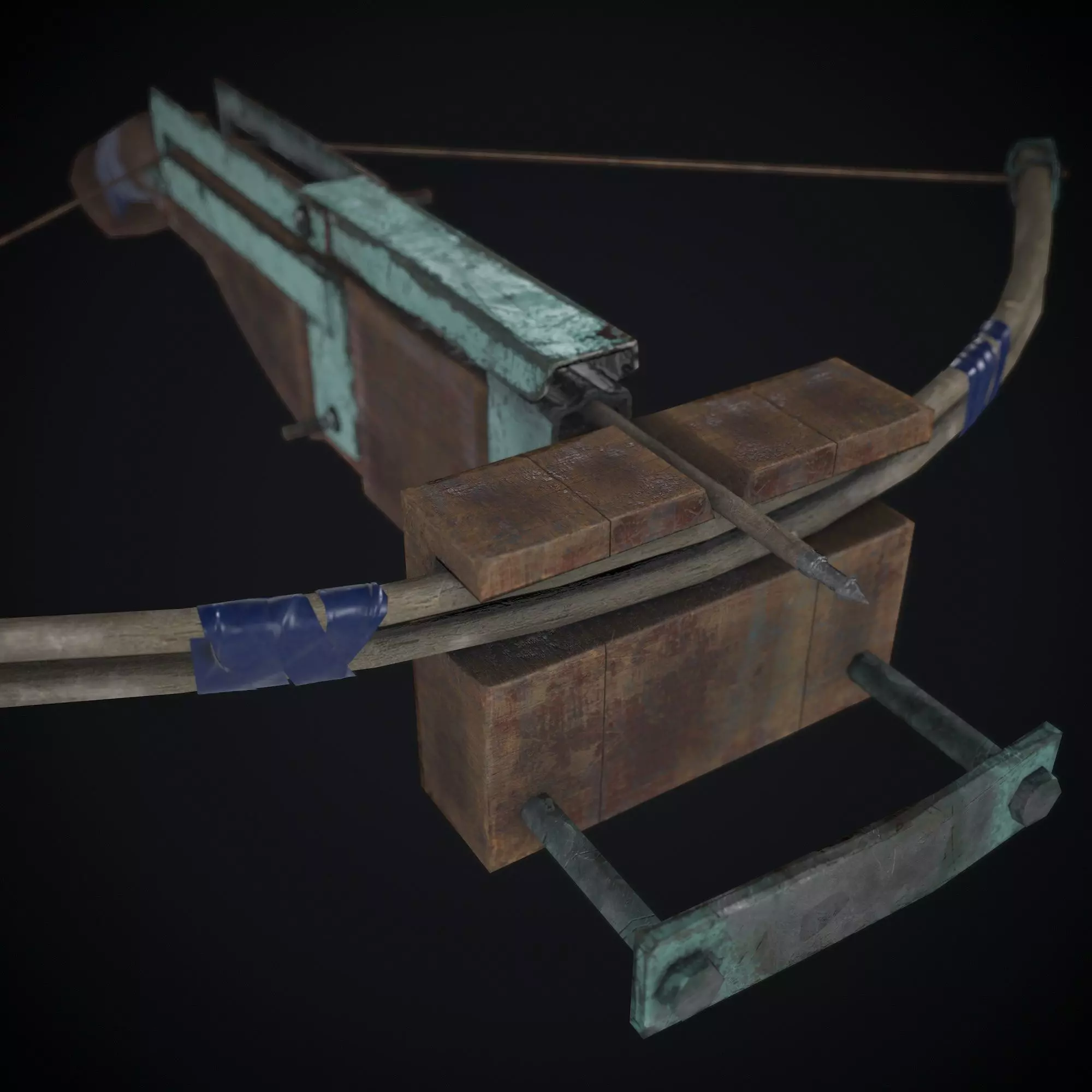 Weapon Crossbrow Gun Low-poly 3D model_0