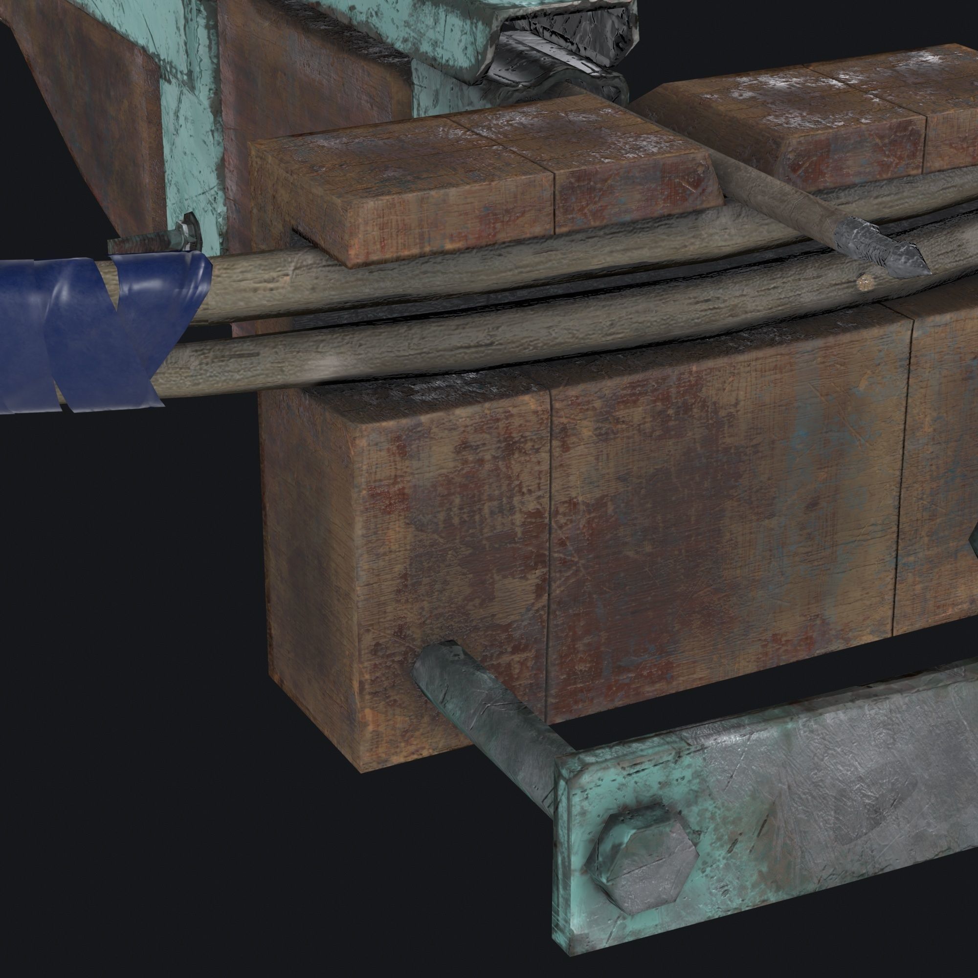 Weapon Crossbrow Gun Low-poly 3D model_1