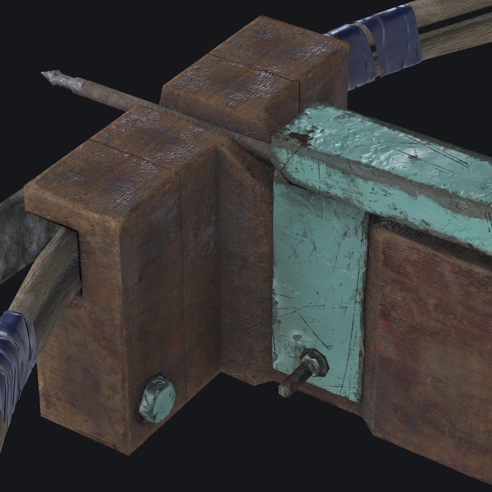 Weapon Crossbrow Gun Low-poly 3D model_4