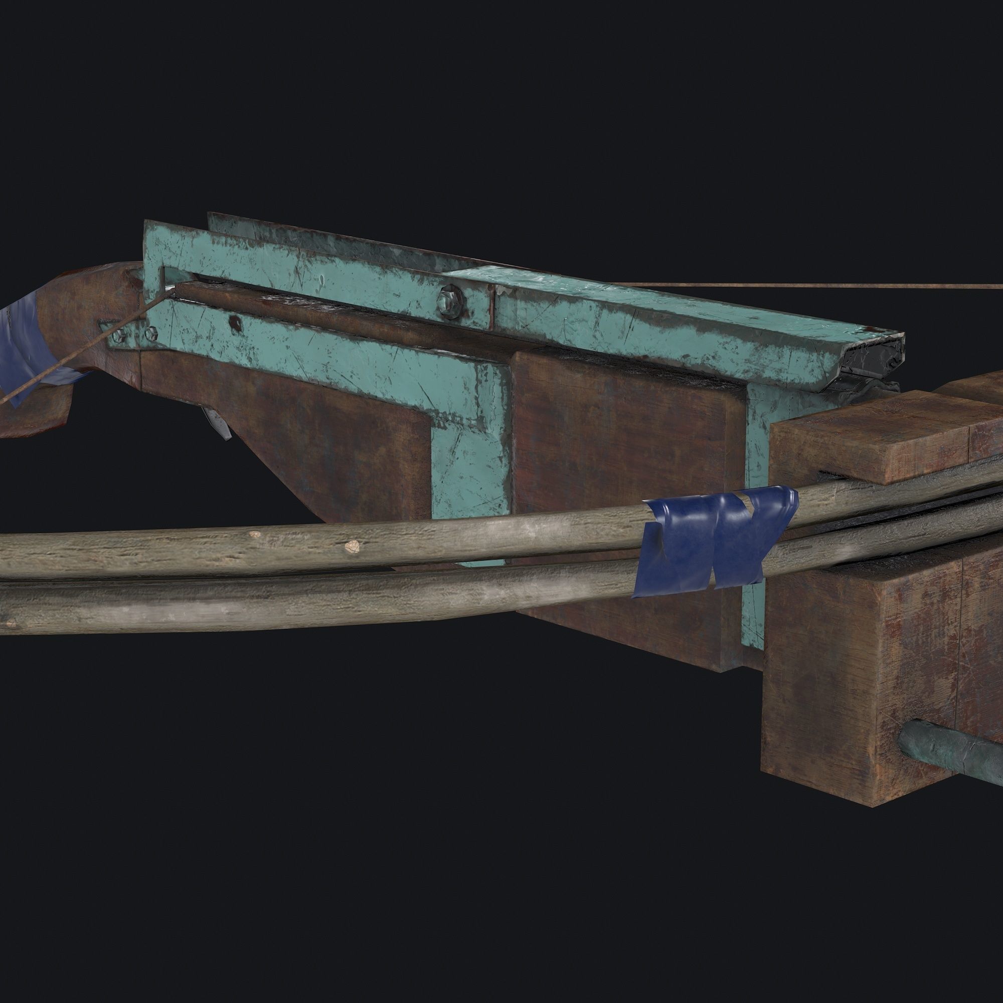 Weapon Crossbrow Gun Low-poly 3D model_9