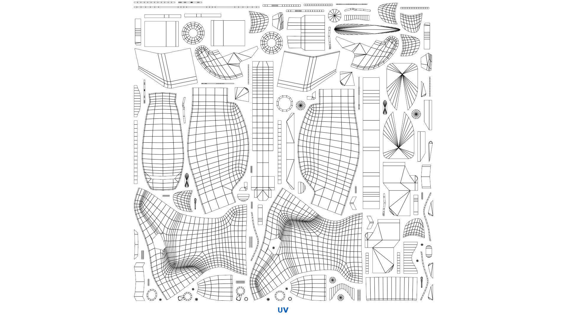 Pontoon Boat 1A Low-poly 3D model_13