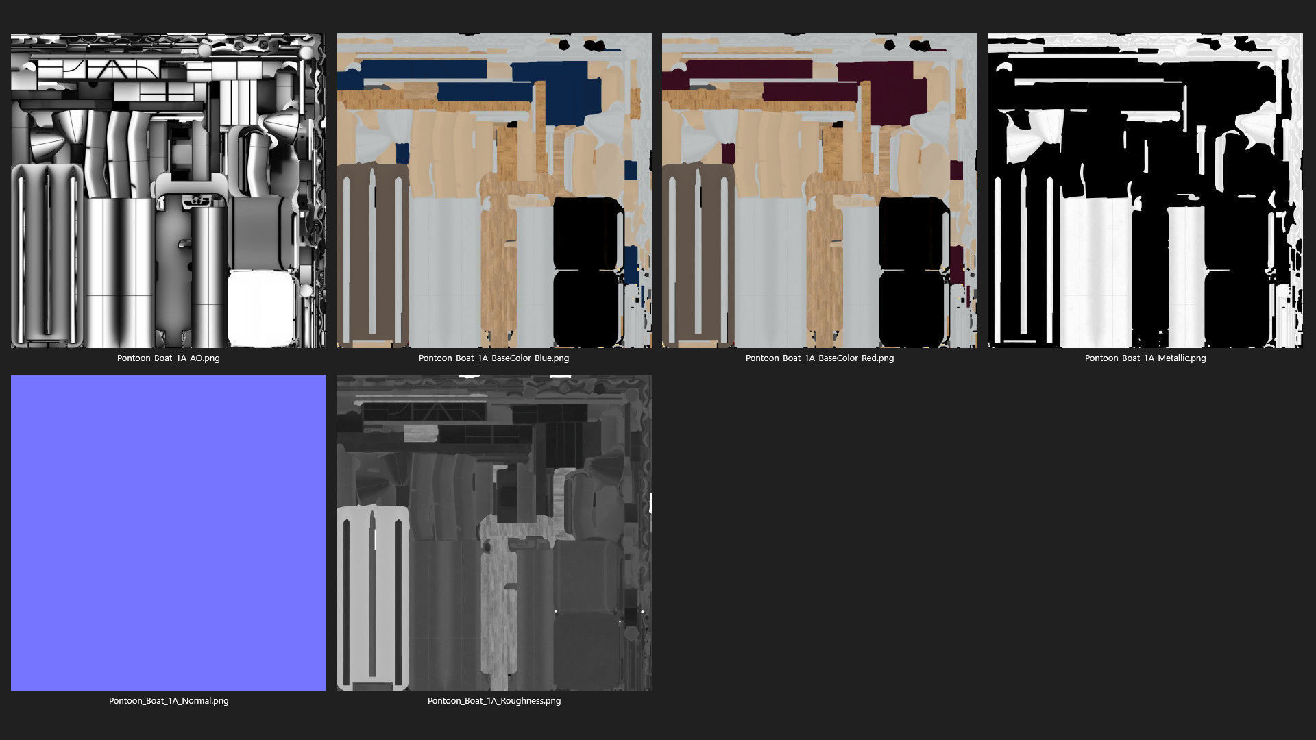 Pontoon Boat 1A Low-poly 3D model_16