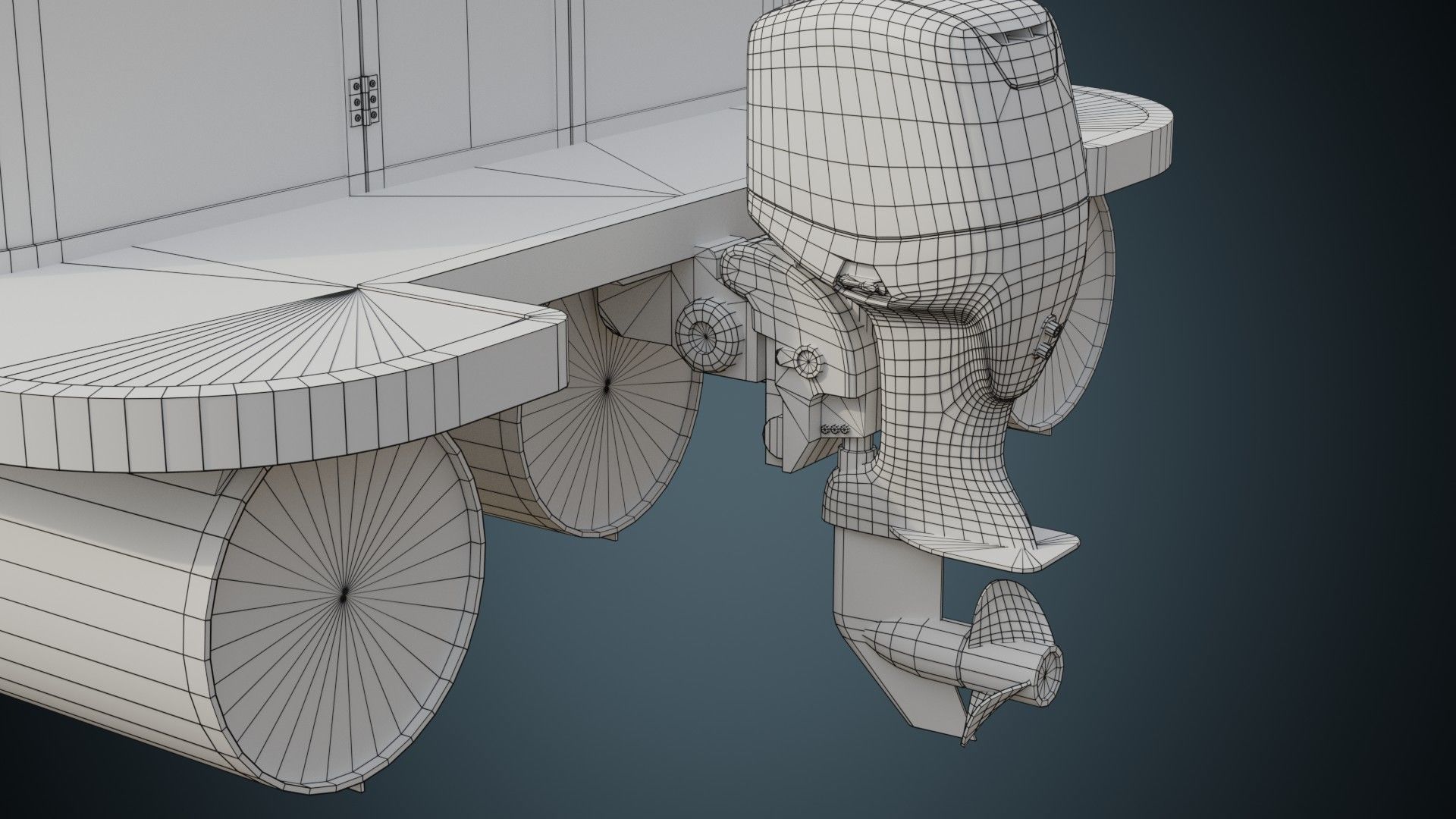 Pontoon Boat 1A Low-poly 3D model_12