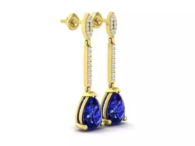 AV 332 Diamond Ladies Dangling Drop Earrings