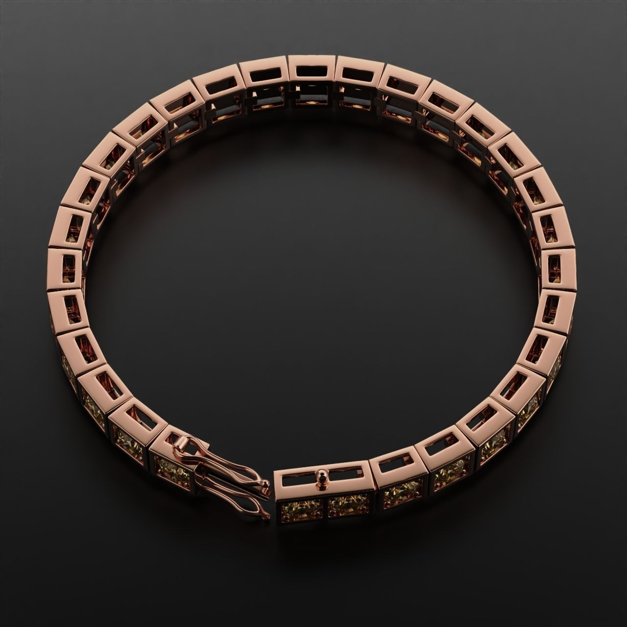 Tennis braclet round 5mm  3D print model_12