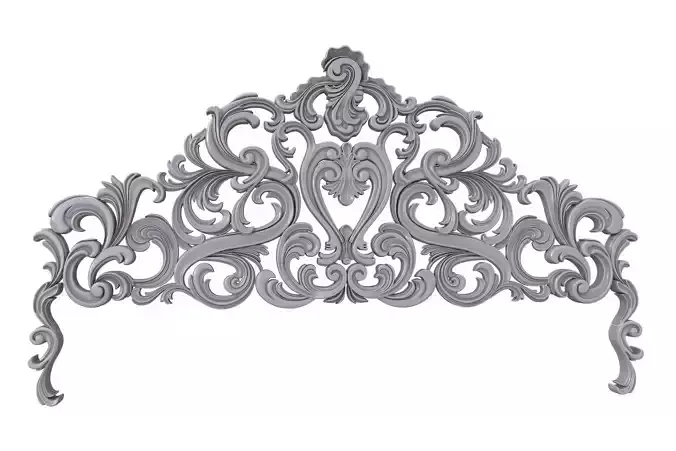 Headboard ornate crown