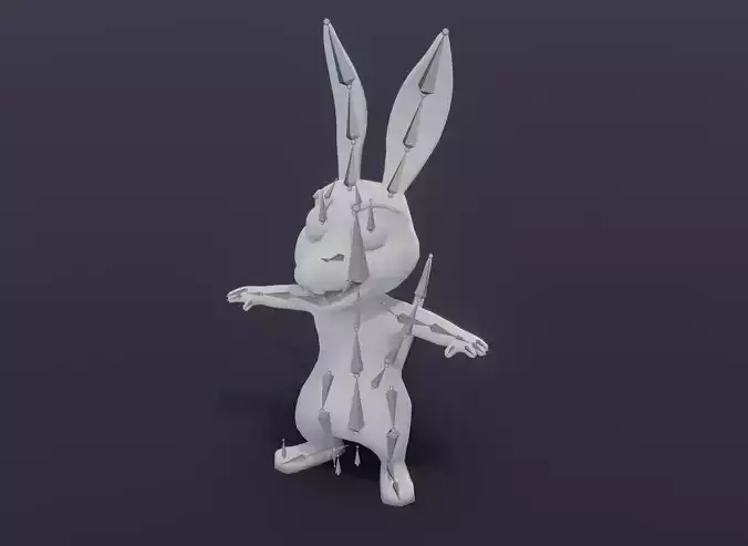 Cartoon Kangaroo Rigged Base Mesh 3D Model