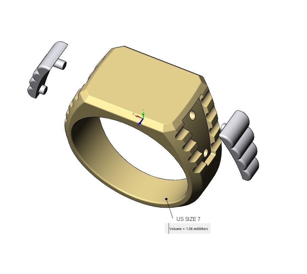Rectangular presidential link inserts signet US sizes 7to10 3D print model_10